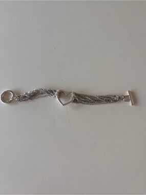 Silver Heart Multi-Chain Bracelet